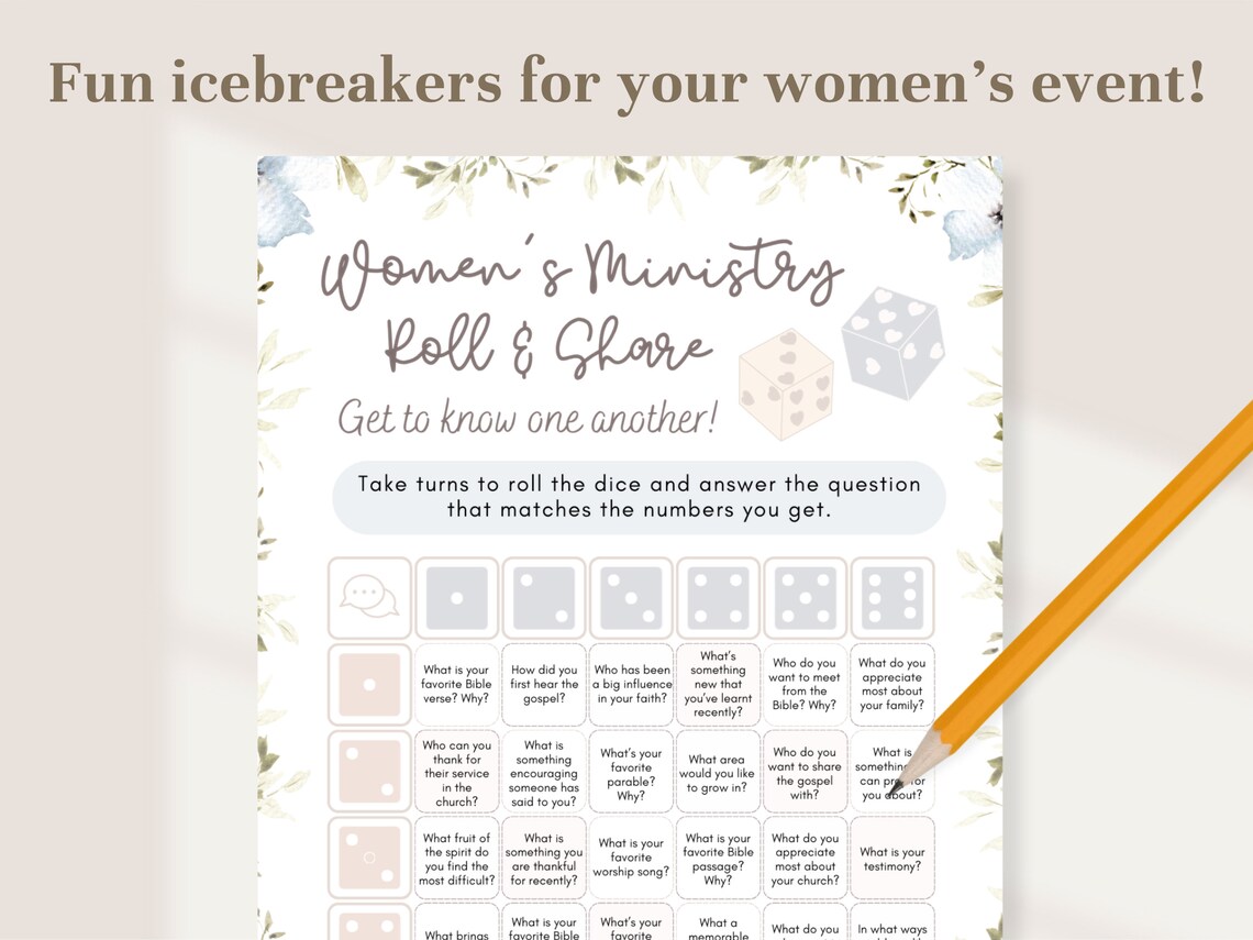 Womens Ministry Icebreaker Games Bundle Printable | Church Ladies Bible ...