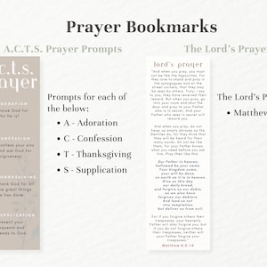 Prayer bookmarks printable with the lord's prayer