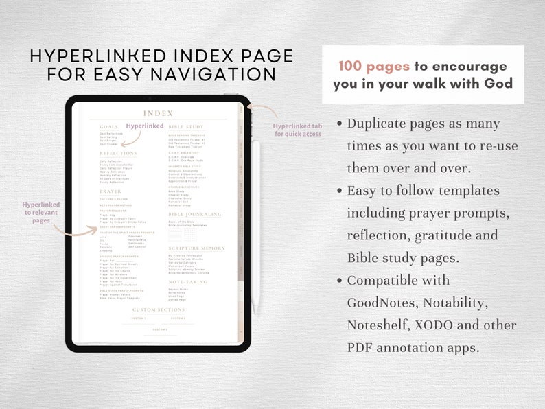 Digital Bible Study & Prayer Journal | Women Faith Christian Planner ...