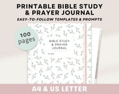 Women Bible Study & Prayer Journal Printable | Goals, Devotional Templates, Sermon Notes, Prayer Prompts, Bible Journaling, Scripture Memory