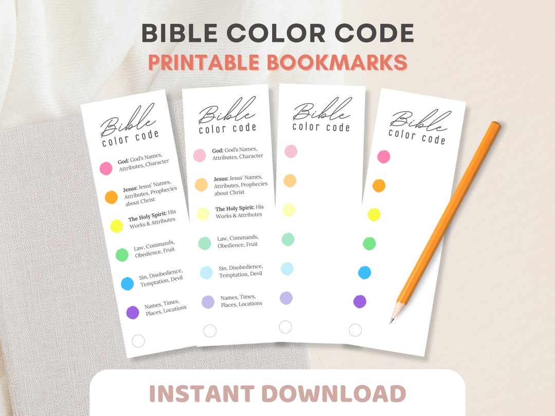Bible Color Code Bookmarks 5 Bible Study Highlighting Tool Bookmarks Bible Color Code Bookmarks 5 Bible Study Highlighting Tool Bookmarks
