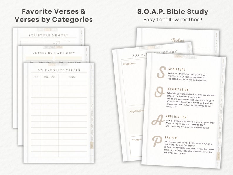 Favrotie verses and verse by category. SOAP bible study method for ipad