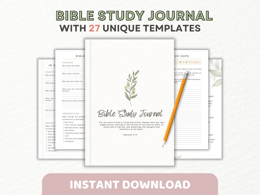 Bible Study Journal Printable PDF, Bible Study Template, Faith Prayer ...