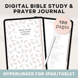 Womens Digital Bible Study & Prayer Journal | Faith Christian Planner, Prayer Log, Devotional Templates, Sermon Notes, Hyperlinked GoodNotes