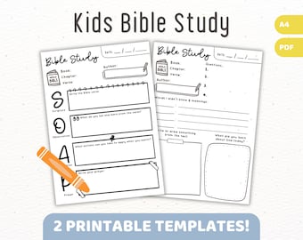 Bible Study Printable for Children Kids Elementary School Youth | SOAP Method | Digital Christian Youth Worksheet Activity | Sunday School