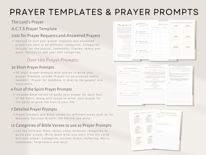 digital prayer templates and prayer prompts