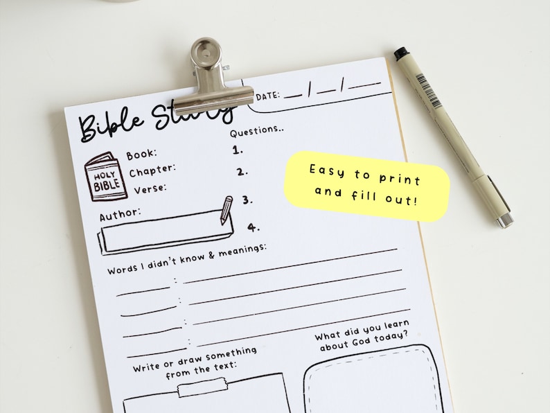Bible Study Printable for Children Kids Elementary School Youth | SOAP ...