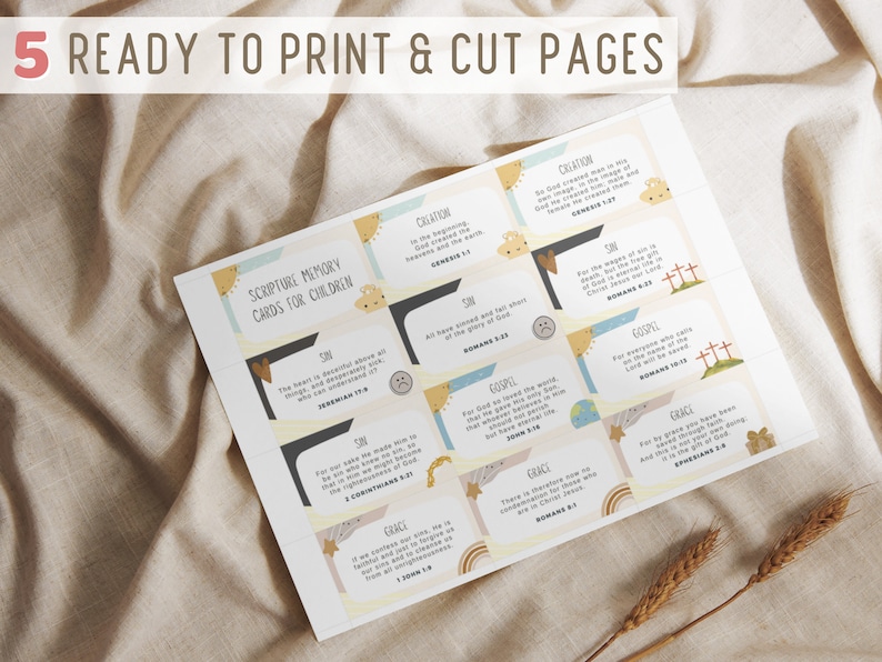 52 Children Scripture Cards Printable ESV Kids Bible Verse Memory Cards ...