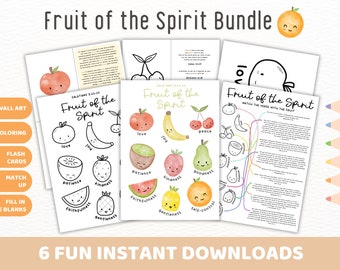 Fruit of the Spirit Learning Bundle for Children Sunday School Activities, Homeschool Lessons, Kids Church | Christian Printable Activity