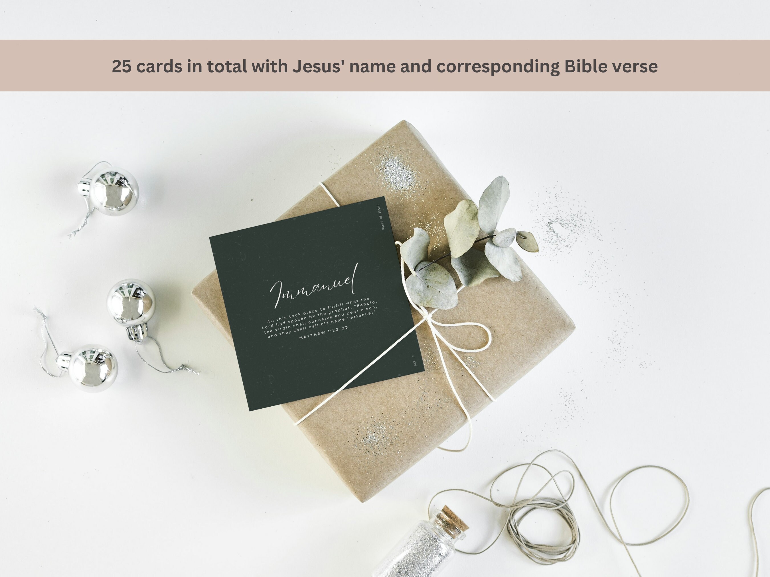 25 Advent Calendar Cards Printable With Names of Jesus & Bible Verses ...