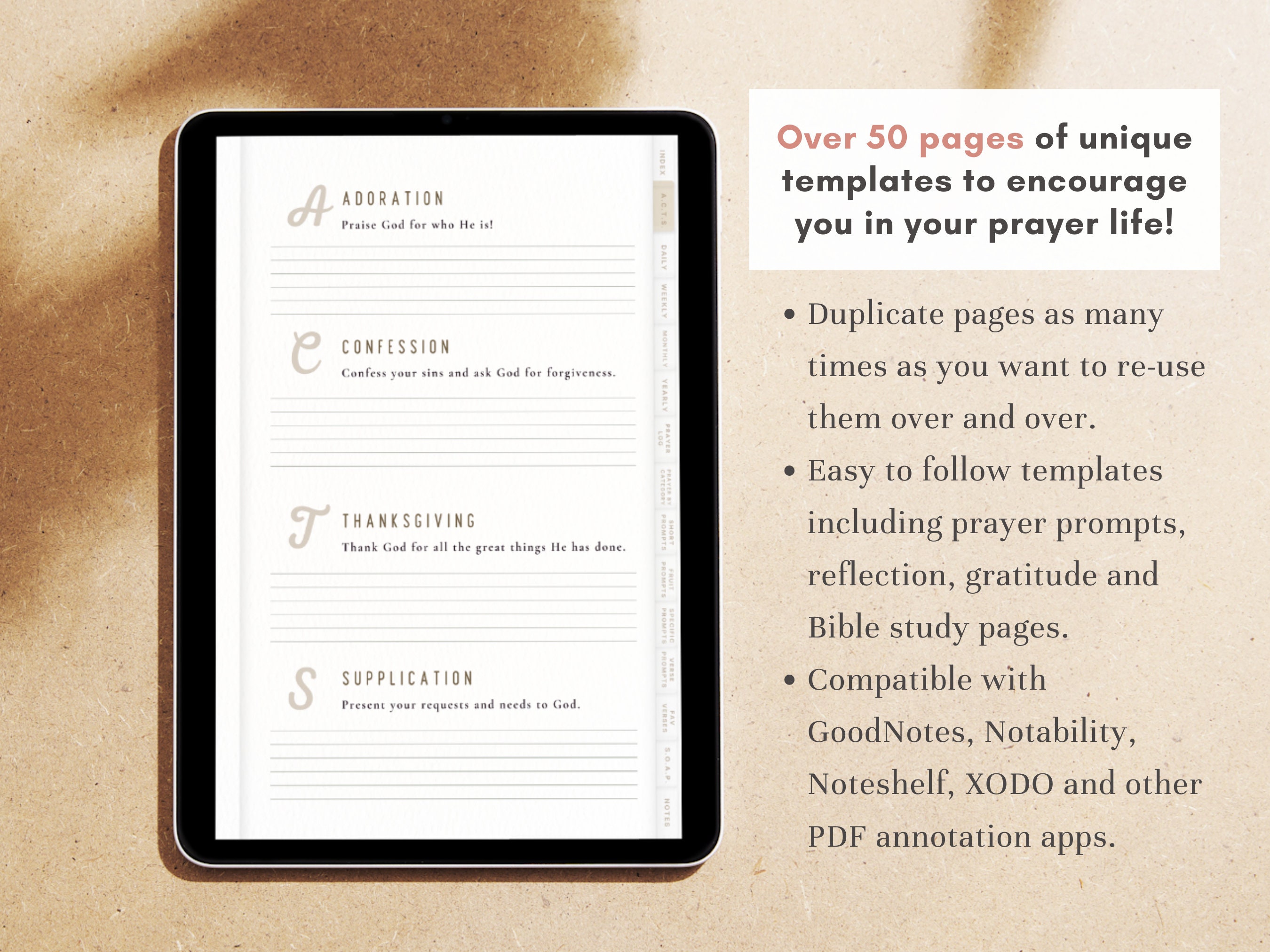 Digital Prayer Journal Women Faith Christian Planner, Gratitude Journal ...