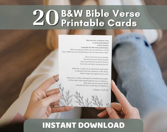 20 Bible Verse Cards Printable | ESV Scripture Memory Cards, Christian Greeting Cards | Encouraging Verses, Bible Quotes, Scripture Wall Art
