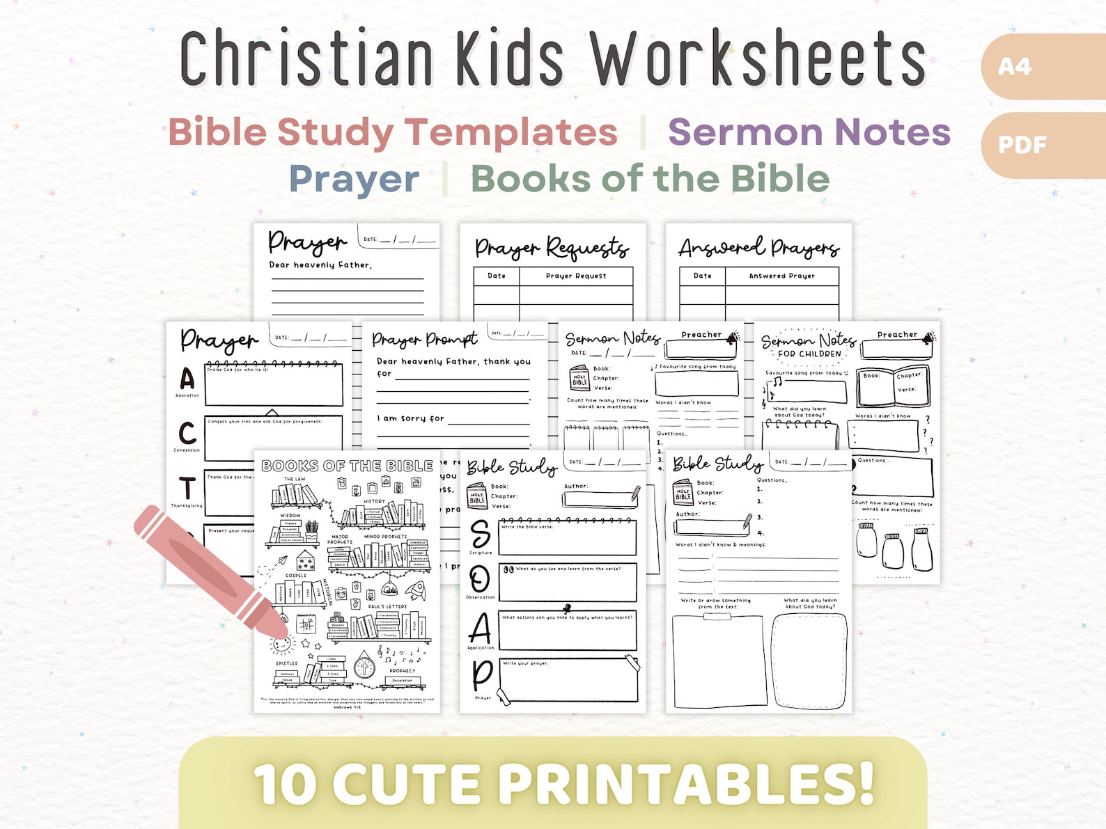Christian Kids Printable Worksheets | Children SOAP Bible Study ...