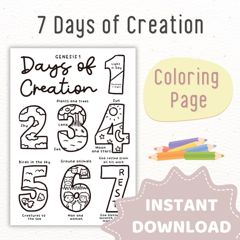 Number 7 Page for Kids - Etsy