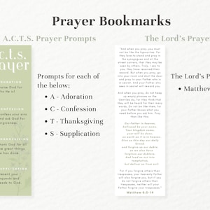 green prayer bookmarks acts prayer prompts and the lord's prayer