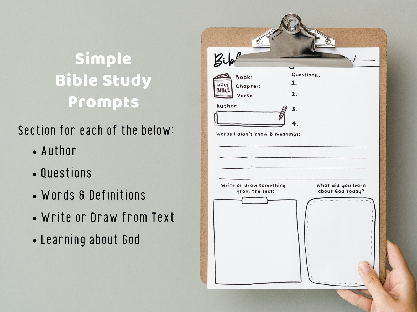Bible Study Printable for Children Kids Elementary School Youth | SOAP ...