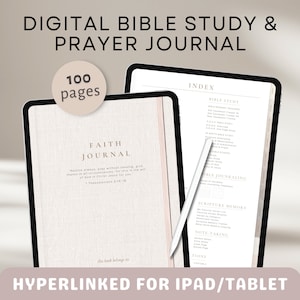 Digital Bible Study & Prayer Journal | Women Faith Christian Planner, Prayer Request, Devotional Template, Sermon Notes, Hyperlink GoodNotes