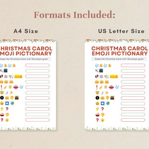 Christmas Carols Emoji Pictionary Game Printable PDF | Christian Party ...