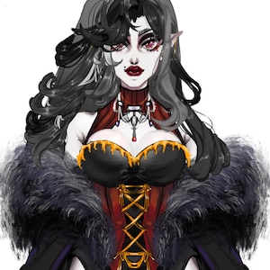 Premade Live2d Vtuber Model Goth Vampire Queen