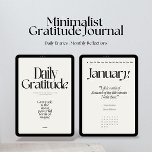 UNDATED 2024 Digital Gratitude Journal | Daily Entries | iPad Journal | GoodNotes Journal | Minimalist Digital Planner | Instant Download