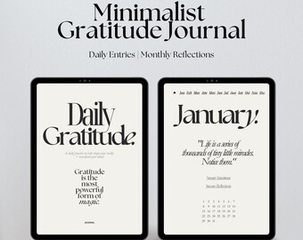UNDATED 2024 Digital Gratitude Journal | Daily Entries | iPad Journal | GoodNotes Journal | Minimalist Digital Planner | Instant Download