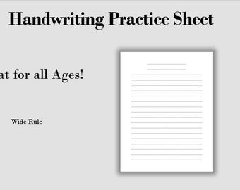 Daily Handwriting Practice Sheet, Printable Worksheet, Digital Download