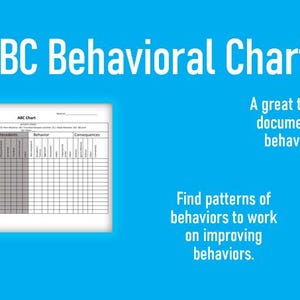 Tabla de comportamiento ABC, imprimible, descarga digital