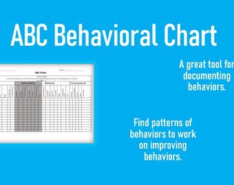 ABC Behavioral Chart, Printable, Digital Download