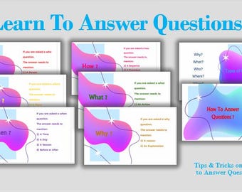 Answer Questions: Who?, What?, Where?, When?, Why?, Printable Worksheets, Digital Download