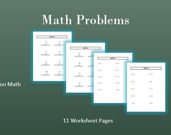 Addition Practice Worksheets, Printable Worksheets, Digital Download