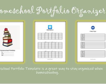 Homeschool Portfolio Planner, Daily, Weekly, Monthly, Planning Organizer, Printable, Digital Download