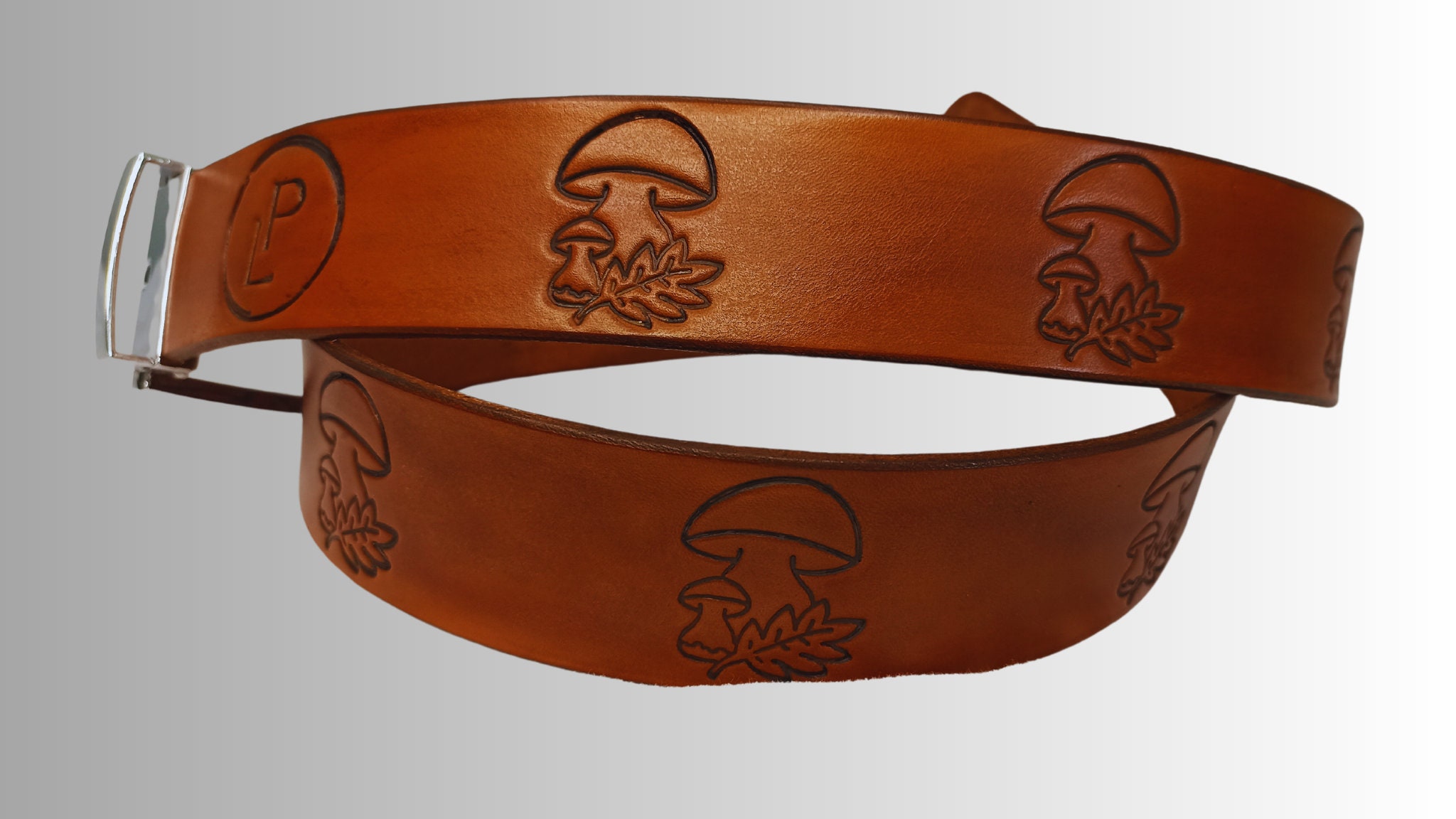 Autumn Hallmarked Leather Belt Chic Mushrooms Cool Belt - Etsy