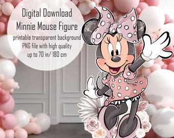 Blush Pink Minnie Mouse Figure: Boho Birthday Decor (Digital Download)