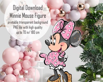 Pink Minnie Mouse Figure: Printable Birthday Party Decor (Digital Download)