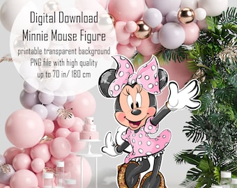 Pink Minnie Mouse Figure: Printable Birthday Party Decor (Digital Download)