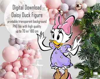 Daisy Duck Figure: Pink Birthday Party Decor (Digital Download)