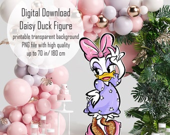 Daisy Duck Figure: Pink Birthday Party Decor (Digital Download)