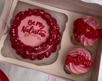 Valentinstag Bento Kuchen und Cupcakes