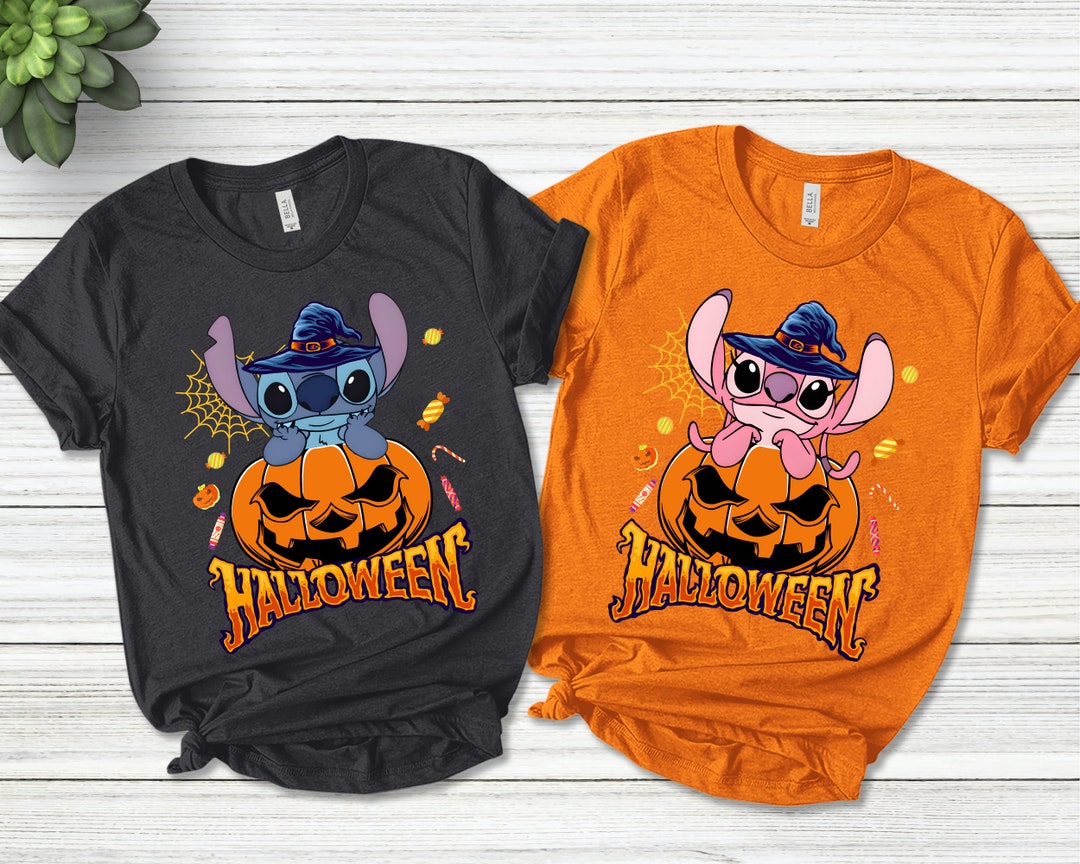 Stitch and Angel Halloween Couple Matching Shirtscouple Etsy
