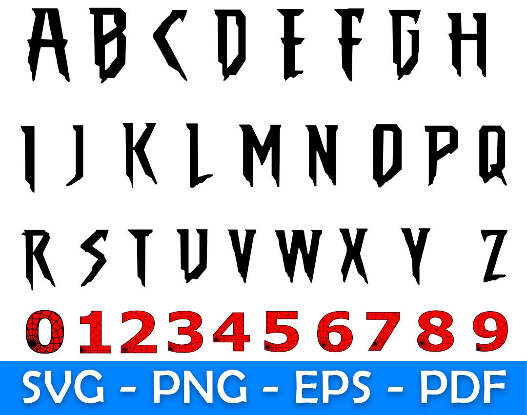 Spiderman Font SVG alfabeto de Spiderman letras de - Etsy España