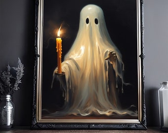 Ghost Holding A Candle Vintage Poster Art Poster Print Dark - Etsy