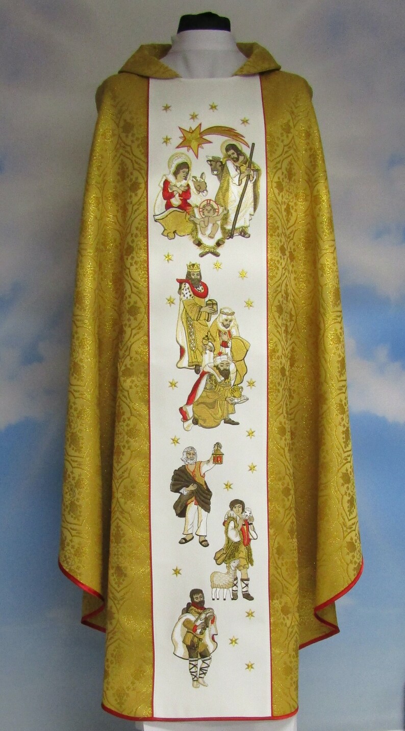 Chasuble for Priest, Vestment With Stola, Christmas Etsy