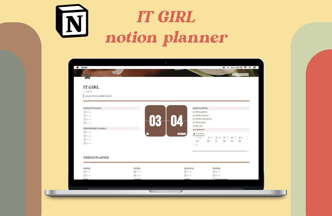 It Girl Notion Template, All in One Life Digital Planner, Aesthetic ...