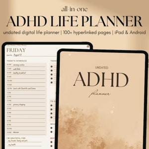 ADHD Planer Digitaler Planer 2024 2025 2026 & Undatiert, Goodnotes Planer, Tagesplaner, Wochenplaner, Notability Planer, iPad Planer