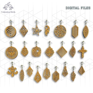 Earrings Laser Cut Mega Bundle 23 Earring Laser Cut Deisgns Engraved Earrings Svg, Earrings, Dangle Earrings, Designs DIGITAL DOWNLOAD