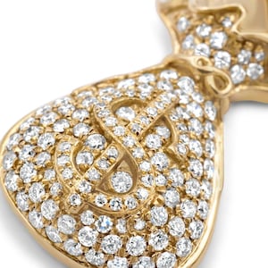 Ciondolo a forma di sacco porta soldi, ciondolo a forma di sacco porta soldi con simbolo del dollaro in oro 10 carati, ciondolo a forma di sacco porta soldi con diamante moissanite, ciondolo Hip Hop ghiacciato, gioielli da indossare tutti i giorni