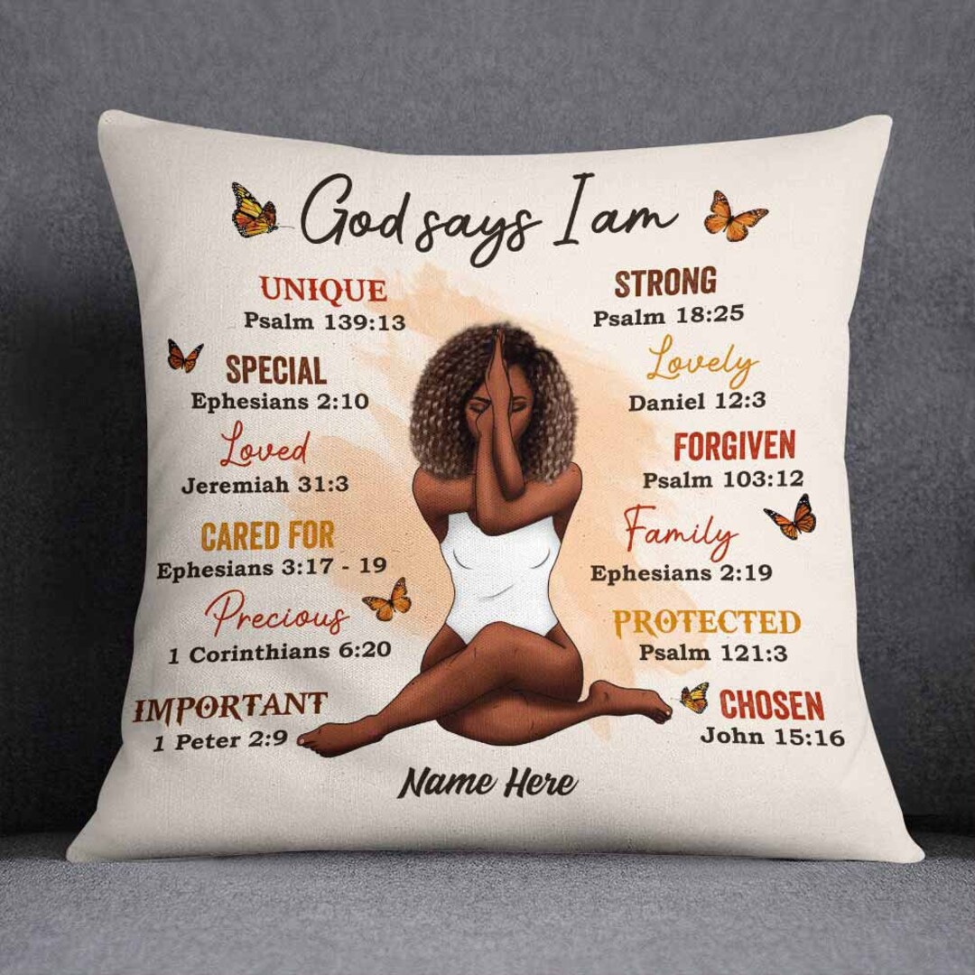 Personalized God Says I Am Pillow Motivational Pillow Yoga Etsy