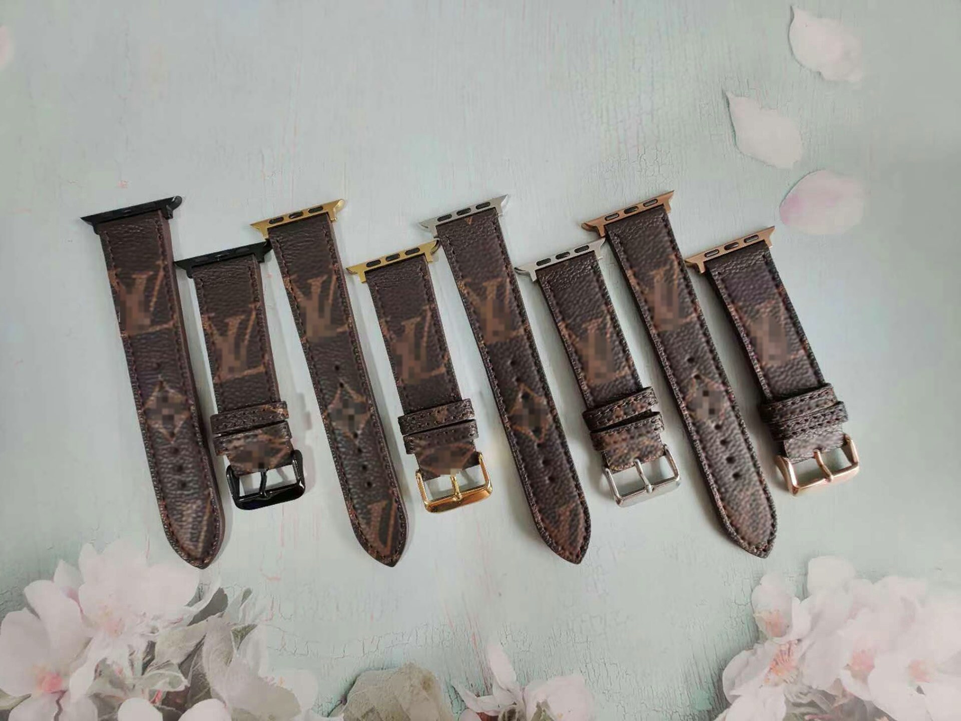 LV Monogram Vegan Leather Apple Watch Bands