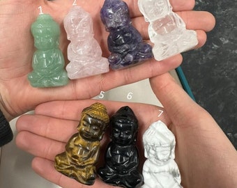 Piedra pulida de cristal con forma de Buda, 5,5 cm, 37 g, regalo para la curación de chakras, Buddha Home