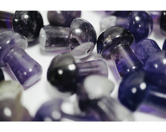 Pedras de cura de cristal em formato de cogumelo ametista (pacote com 3)